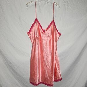 Peachy satin vintage y2k lace trim plus size coquette slip dress